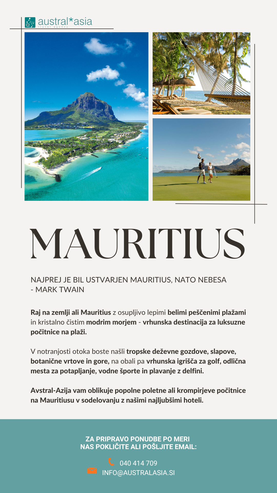 Mauritius počitnice